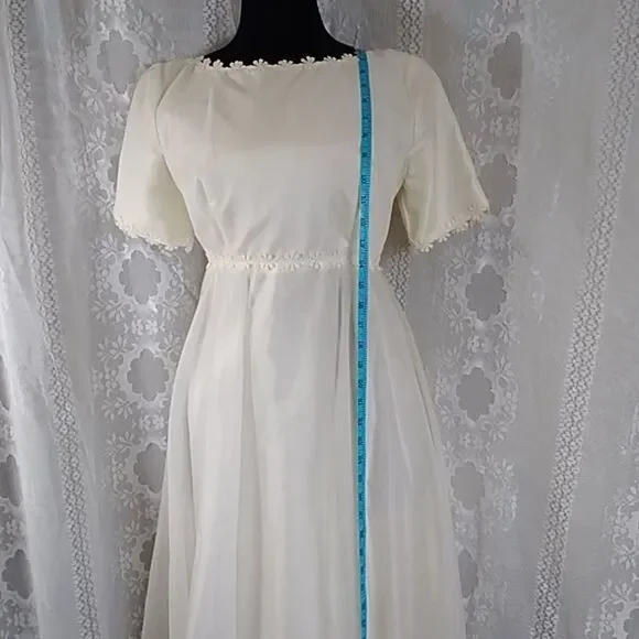 VTG Christine Gowns Panorama City California Wedding W Dress Sz 10 Ivory Color - Picture 4 of 16